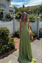 Women's halter corset pleated wedding guest dress