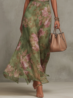 Women's halter floral maxi wedding guest dress