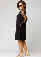 Women's lace sleeve cocktail dress
