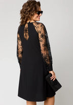 Women's lace sleeve cocktail dress