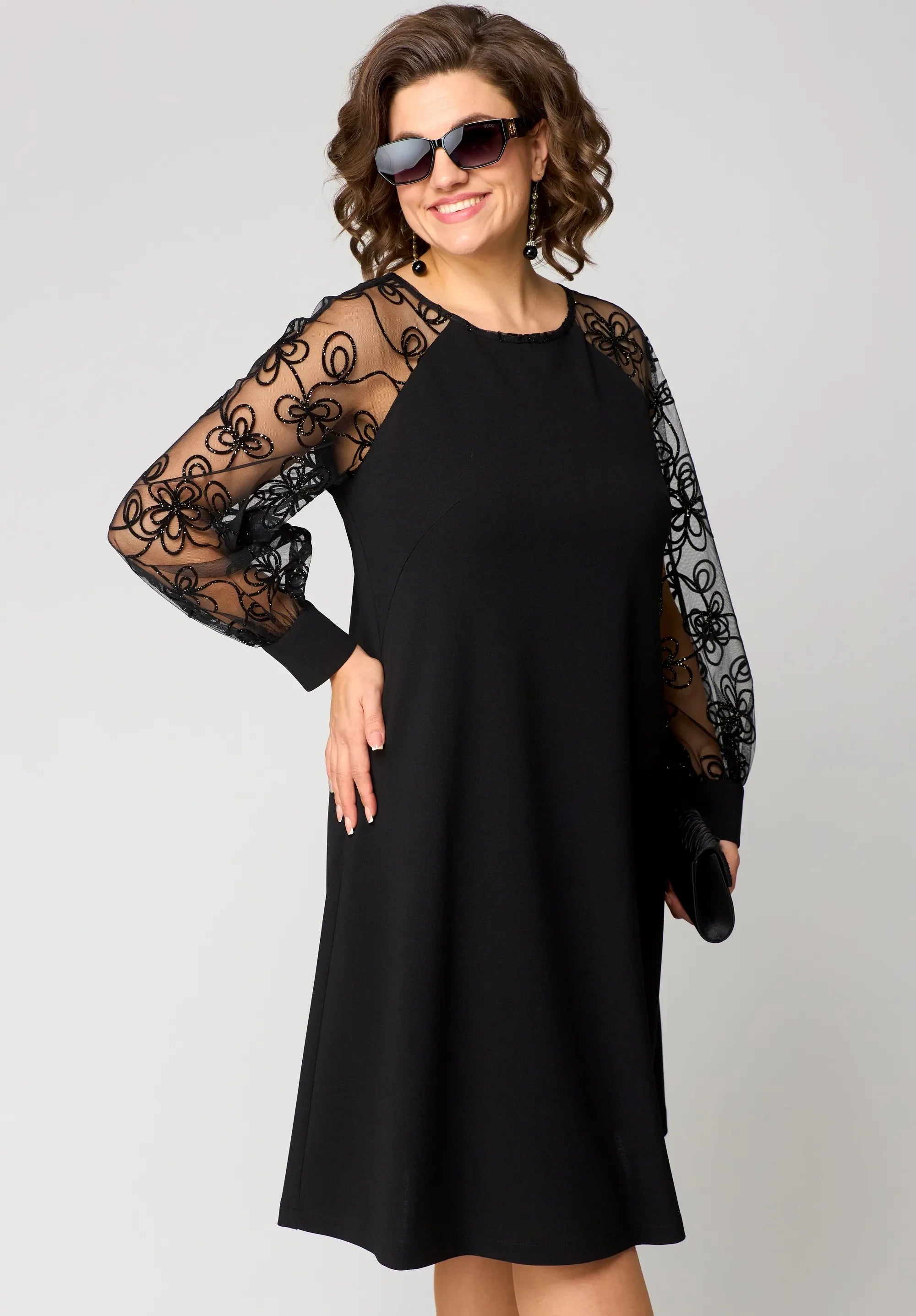Women's lace sleeve cocktail dress