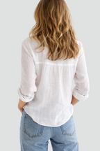 Women's long sleeve button-front summer blouse