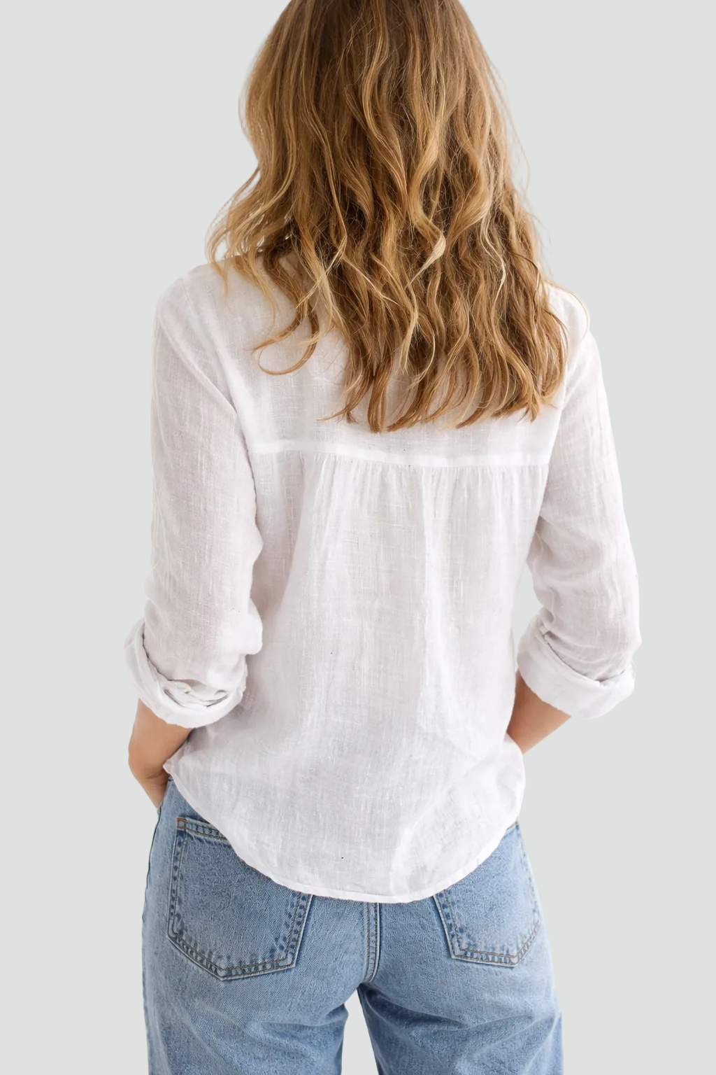 Women's long sleeve button-front summer blouse