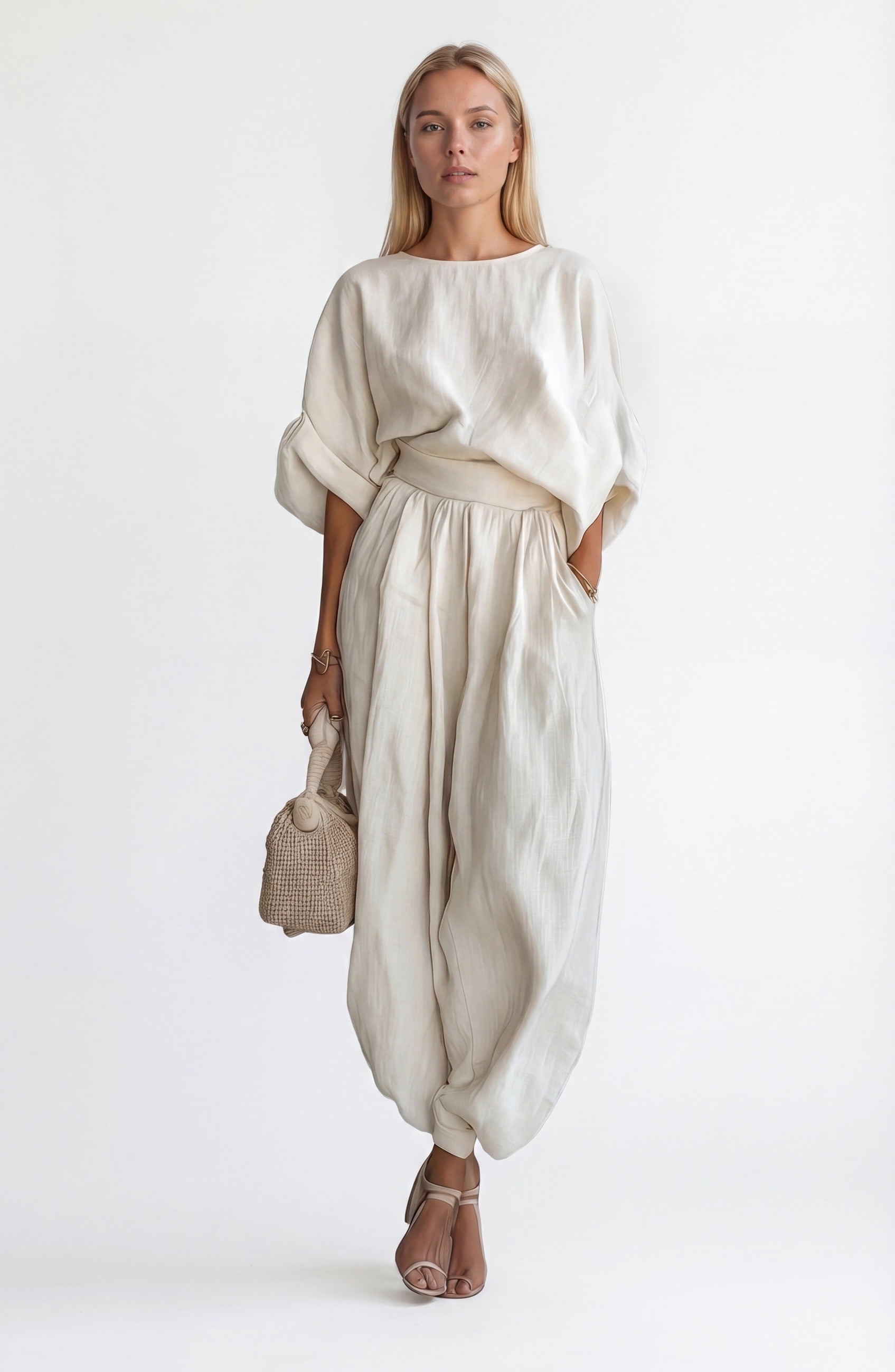 Women's off-shoulder wide-leg two piece set
