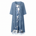 Women's open-front layered midi dress