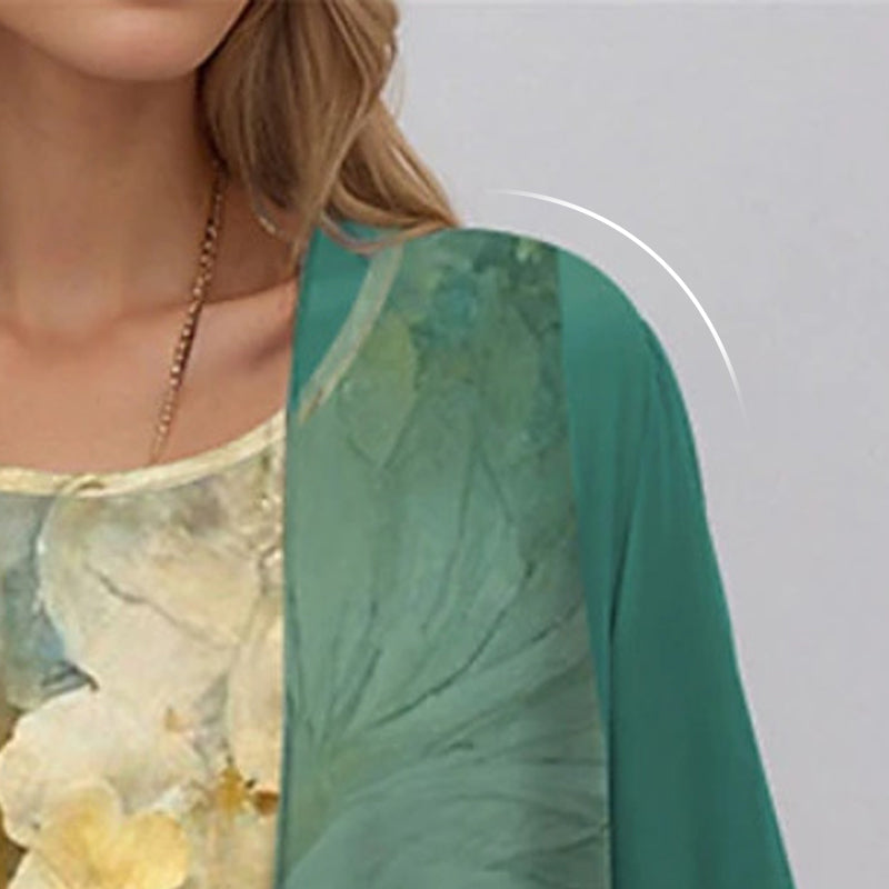 Women's open-front layered midi dress