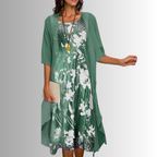 Women's open-front layered midi dress