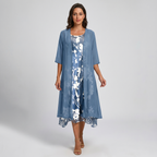 Women's open-front layered midi dress