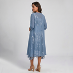 Women's open-front layered midi dress