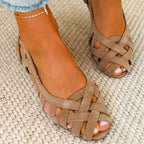 Women's open toe woven strap summer sandals