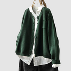 Women's oversized button-front autumn cardigan