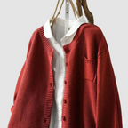 Women's oversized button-front autumn cardigan