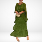 Women's oversized tiered maxi wedding guest dress