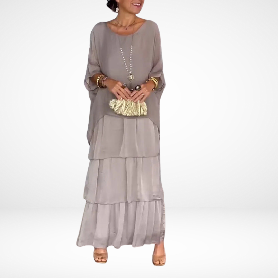 Women's oversized tiered maxi wedding guest dress