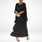 Women's oversized tiered maxi wedding guest dress