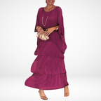 Women's oversized tiered maxi wedding guest dress