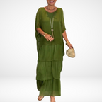 Women's oversized tiered maxi wedding guest dress