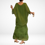 Women's oversized tiered maxi wedding guest dress
