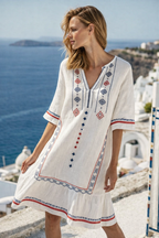 Women's oversized v-neck resort kaftan dress