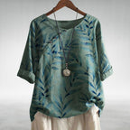 Women's printed short sleeve summer blouse