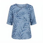 Women's printed short sleeve summer blouse