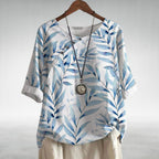 Women's printed short sleeve summer blouse