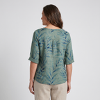 Women's printed short sleeve summer blouse