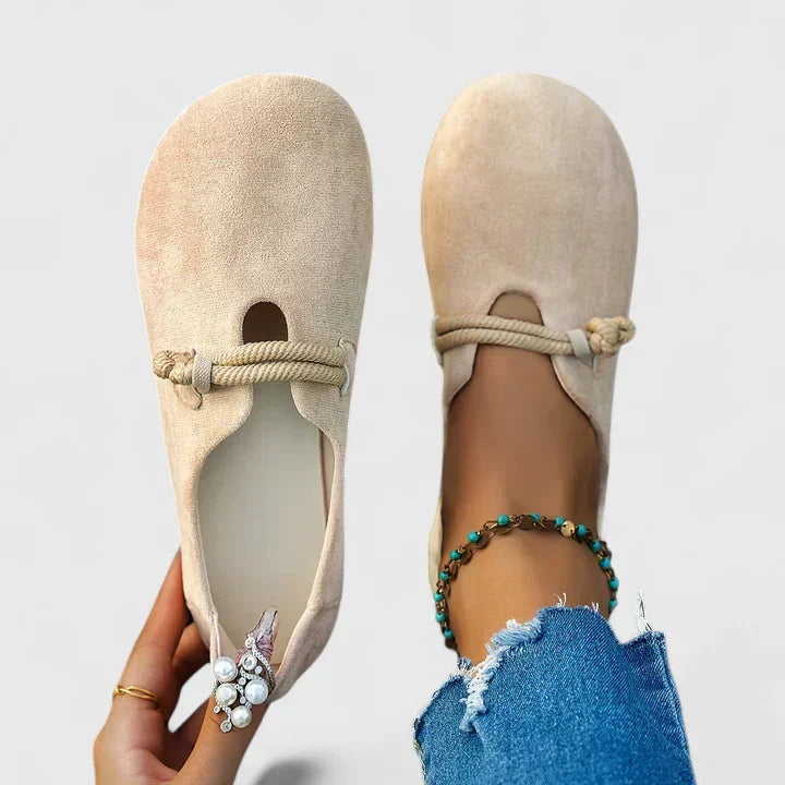 Women's round toe flat rope-strap loafers