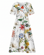 Women's short sleeve floral print midi dress