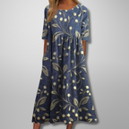 Women's short sleeve loose fit garden party midi dress