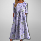 Women's short sleeve loose fit garden party midi dress