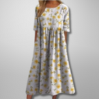 Women's short sleeve loose fit garden party midi dress