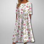 Women's short sleeve loose fit garden party midi dress