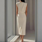 Women's sleeveless midi office dress