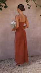 Women's square-neck maxi wedding guest dress