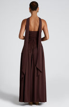 Women's strapless fitted evening maxi dress