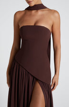 Women's strapless fitted evening maxi dress