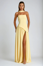 Women's strapless fitted evening maxi dress