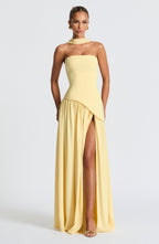 Women's strapless fitted evening maxi dress