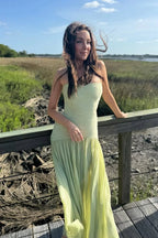 Women's strapless pleated wedding guest dress