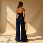 Women's strapless wide-leg evening jumpsuit