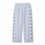 Women's striped button-panel cropped trousers