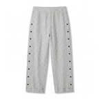 Women's striped button-panel cropped trousers