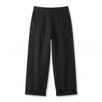 Women's striped button-panel cropped trousers