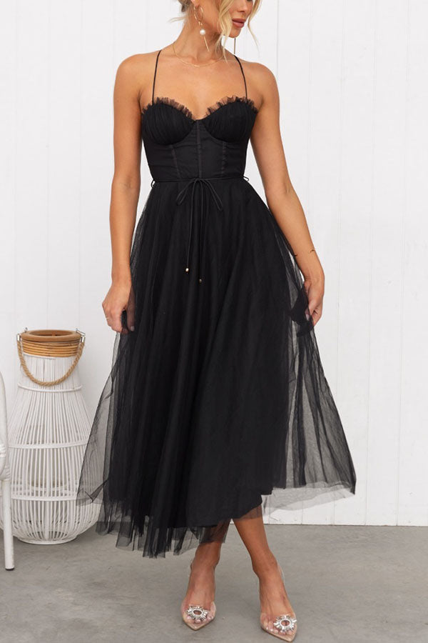 Women's sweetheart corset midi wedding guest dress