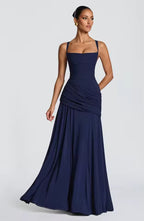 Women's sweetheart cross-strap maxi evening dress