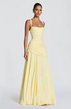 Women's sweetheart cross-strap maxi evening dress