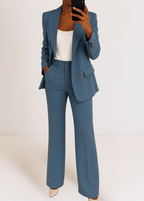 Women's tailored open-front workwear blazer trouser co-ord set