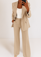 Women's tailored open-front workwear blazer trouser co-ord set
