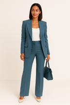 Women's tailored open-front workwear blazer trouser co-ord set